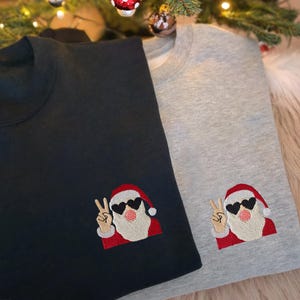 Weihnachtspullover Weihnachtsmann bestickt | Lustiger kersttrui | Sweatshirt Weihnachten | Geschenkidee voor Damen Herren zu Weihnachten