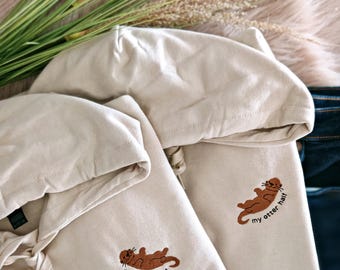 Besties Pullover besticktes besties Pulli Partner Hoodie bestickt Otter Pullover beste Freundin Otter Geschenk Otter Best Freundin Geschenk