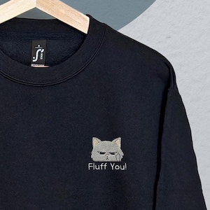 Lustige Katzen-Sweatshirts für Tierliebhaber Geschenke für Katzen-Mamas gestickte Herbstpullover Haustier-Geburtstagsgeschenk für Damen Puli bild 1