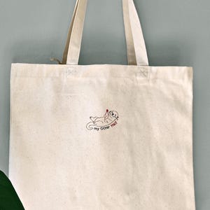 Geschenk für Weinliebhaber / Otter Tasche bestickt / Tasche lustig / Stofftasche Otter / Geburstag Geschenk Freundin & Tierliebhaber imagen 12