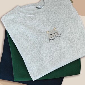 Lustige Katzen-Sweatshirts für Tierliebhaber Geschenke für Katzen-Mamas gestickte Herbstpullover Haustier-Geburtstagsgeschenk für Damen Puli bild 5
