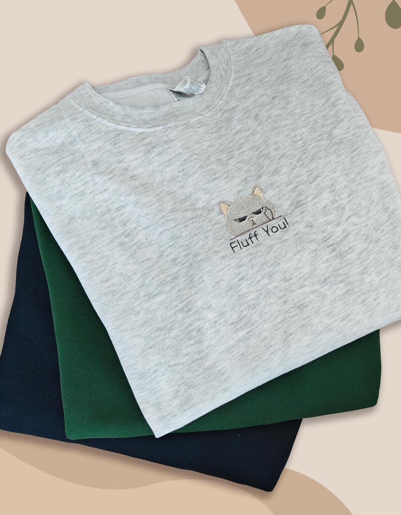 Lustige Katzen-Sweatshirts für Tierliebhaber Geschenke für Katzen-Mamas gestickte Herbstpullover Haustier-Geburtstagsgeschenk für Damen Puli bild 5