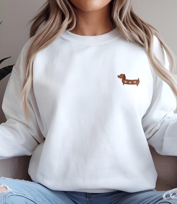 Dackel Sweatshirt bestickt | Geschenk für Hundeliebhaber & Dackelfans | Dackel Hoodie Damen | Hundemama Geschenk | Geburtstag Geschenke Sie