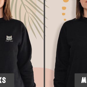 Lustige Katzen-Sweatshirts für Tierliebhaber Geschenke für Katzen-Mamas gestickte Herbstpullover Haustier-Geburtstagsgeschenk für Damen Puli bild 6