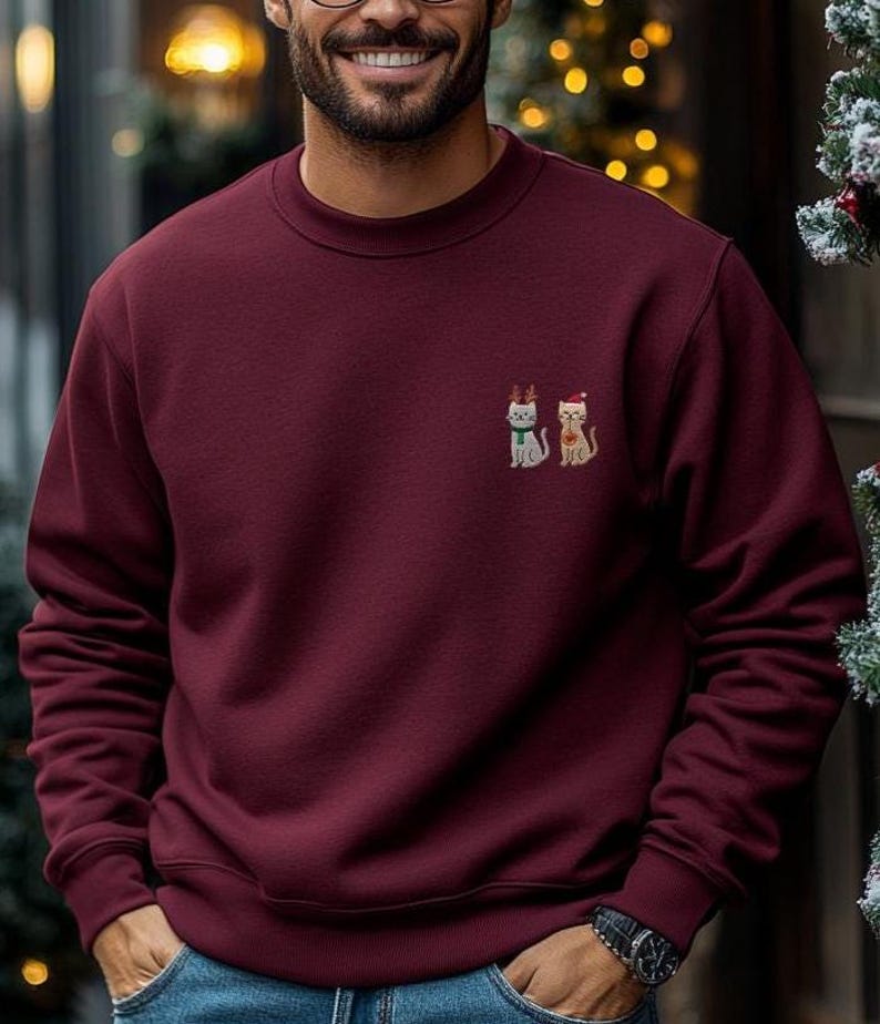 Katzen Hoodie bestickt für Katzen Mama und Katzen Papa