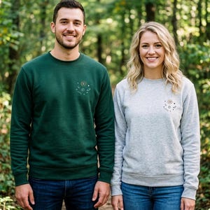 Partner Sweatshirt mit Buchstaben Stickerei