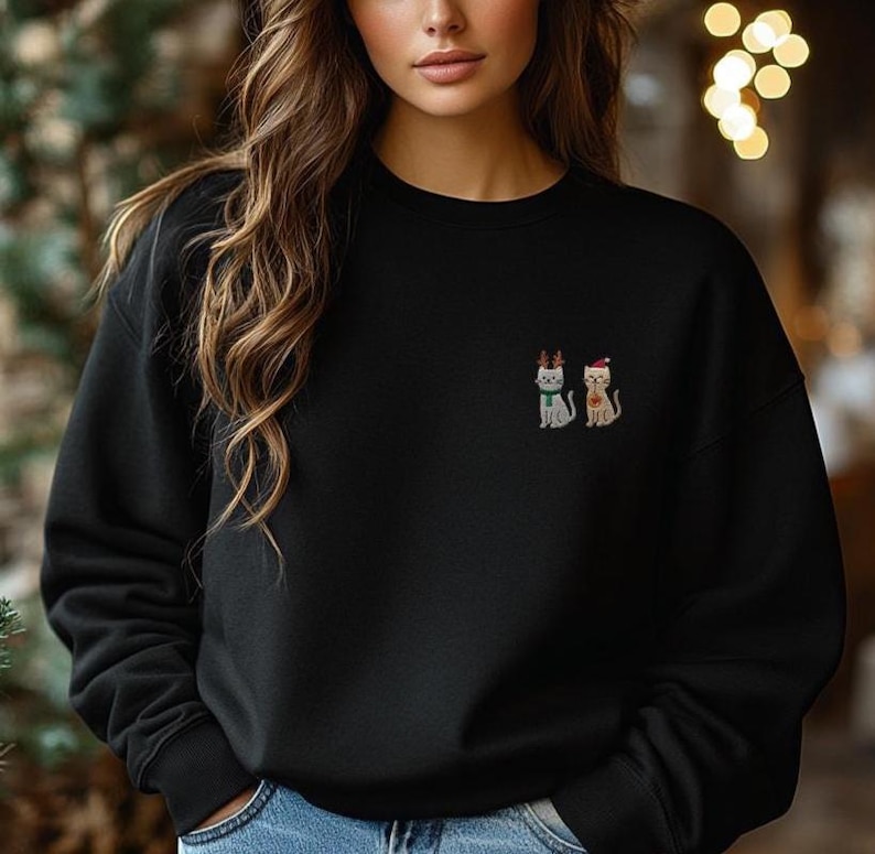 Katzen Hoodie Weihnachten Geschenk für Katzenliebhaber