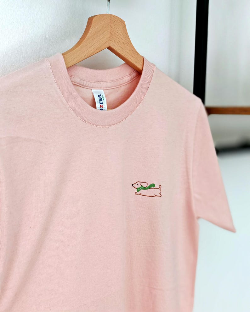 Dackel T-shirt Hund bestickt Damen Tshirt lustig Dachshund gestickte Dackel Geschenke Hunde Papa T-shirt Hunde Mama Geschenke Hundebesitzer image 6