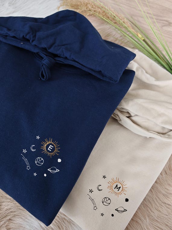 Partner Hoodie personalisiert | Paar Pullover Liebe | Jahrestagsgeschenk & Valentinstagsgeschenk | Paar Pulli Buchstaben | Geschenk Frau