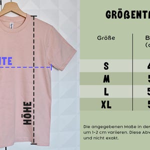 May include: A size chart for a pink t-shirt with measurements in centimeters. The chart shows the width and height of the shirt in different sizes: S, M, L, and XL.