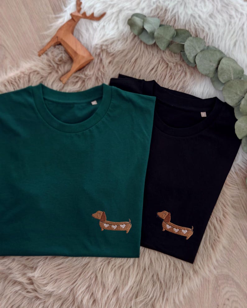 Dackelliebhaber Shirt – gestickt auf hochwertigem Baumwollshirt