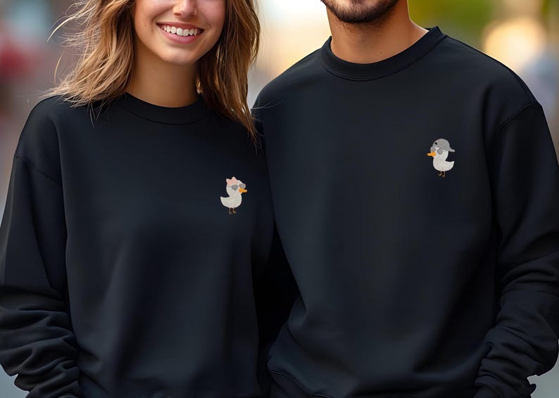 Lustige Pärchen Sweatshirts Huhn Motiv