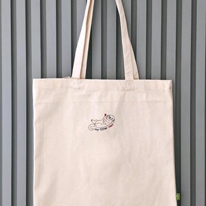 Geschenk für Weinliebhaber / Otter Tasche bestickt / Tasche lustig / Stofftasche Otter / Geburstag Geschenk Freundin & Tierliebhaber imagen 10