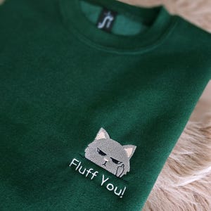 Lustige Katzen-Sweatshirts für Tierliebhaber Geschenke für Katzen-Mamas gestickte Herbstpullover Haustier-Geburtstagsgeschenk für Damen Puli bild 2