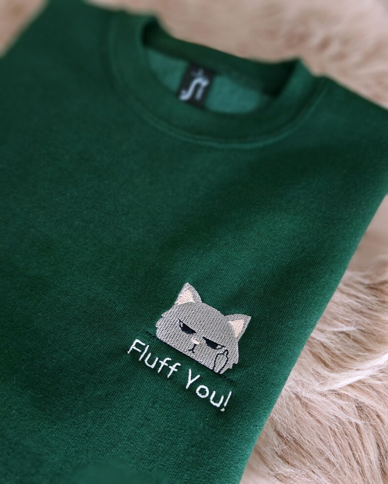 Lustige Katzen-Sweatshirts für Tierliebhaber Geschenke für Katzen-Mamas gestickte Herbstpullover Haustier-Geburtstagsgeschenk für Damen Puli bild 2