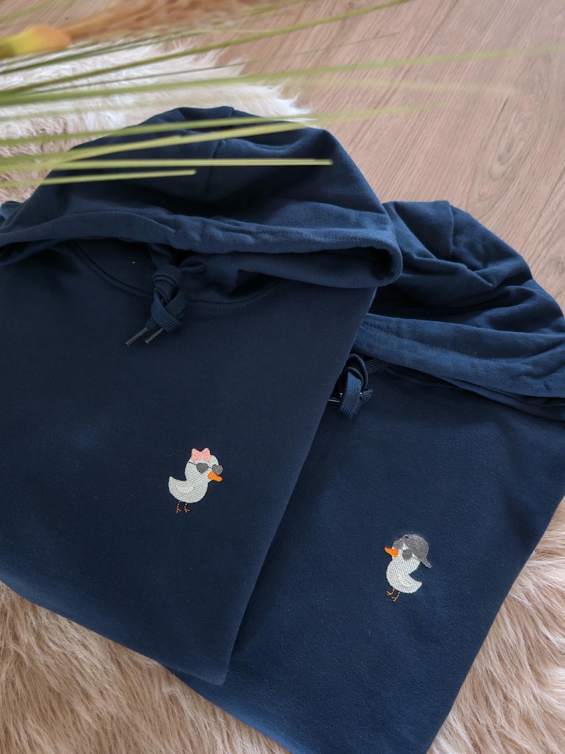 Pullover Huhn | Lustiger Partnerlook Sweatshirts bedruckt | Pärchen Hoodie Geschenk | Jahrestag Geschenkidee | Geburtstags Frau Geschenke Bild 3