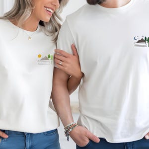Partner Look Shirt Sonne und Mond Geschenkidee für Pärchen