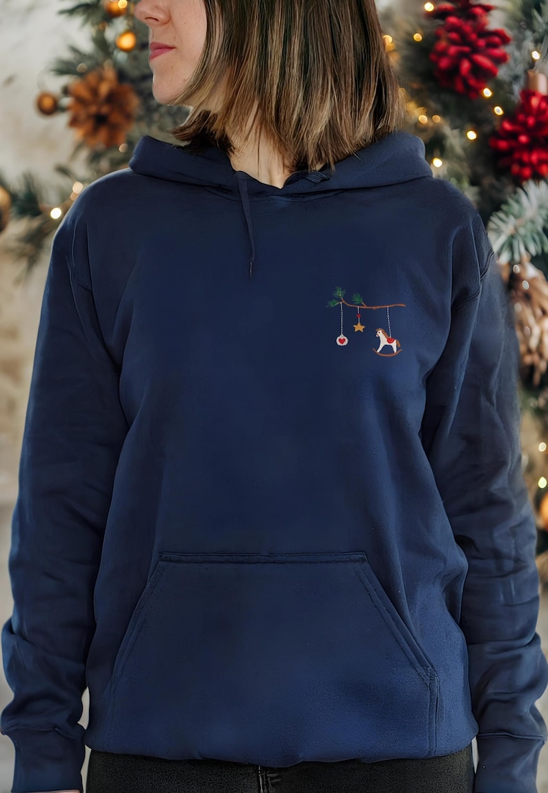 Weihnachtspullover Damen elegant – Ornament Pulli bestickt für Weihnachtsfeier Geschenk Familie