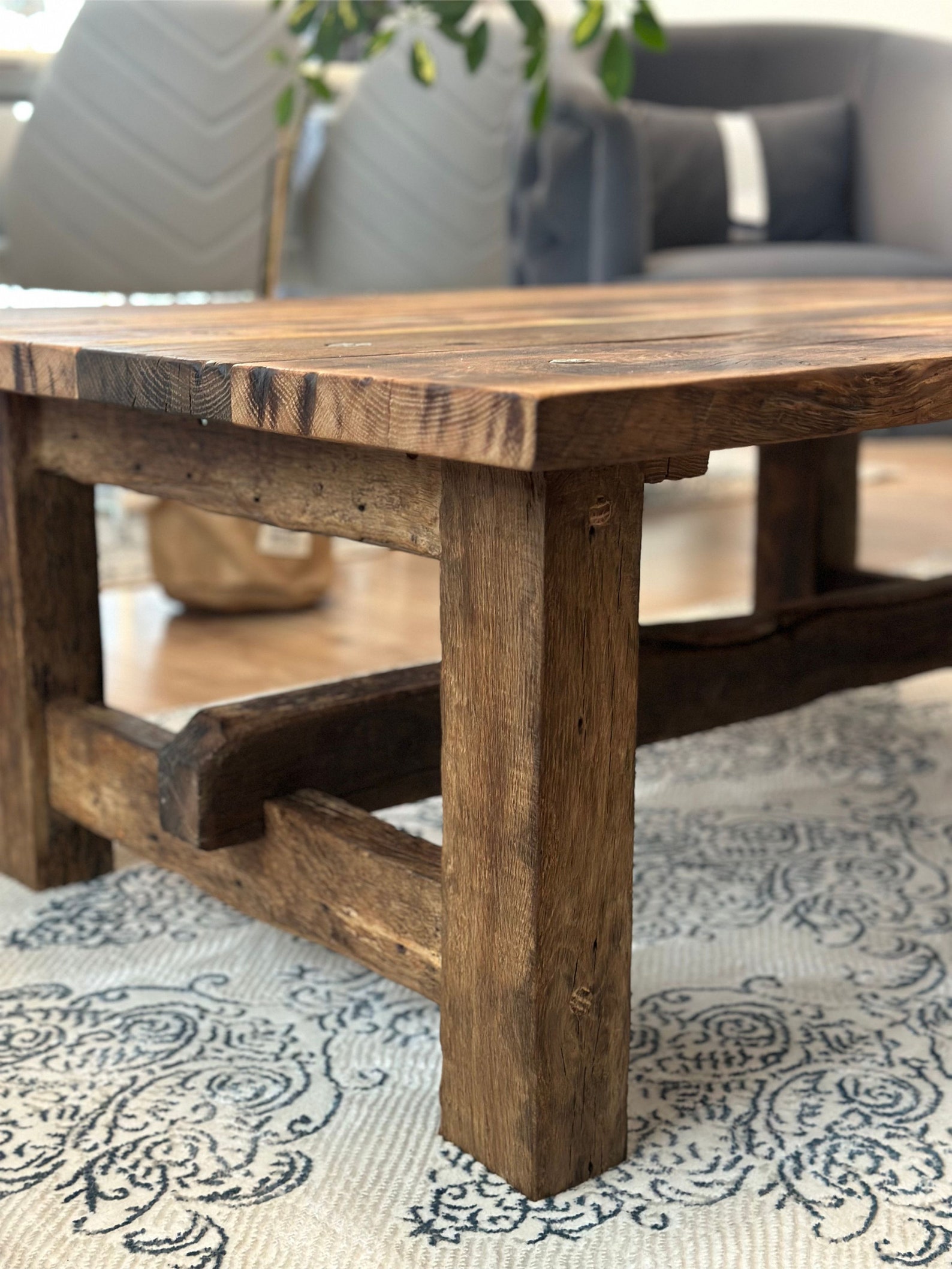 Wood Coffee Table , Rustic Furniture Coffee Table , Unique Coffee Table