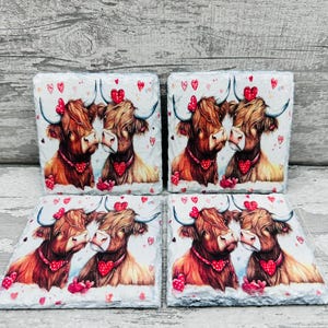 highland cow coasters, drinks coasters, highland cow, highland cow decor