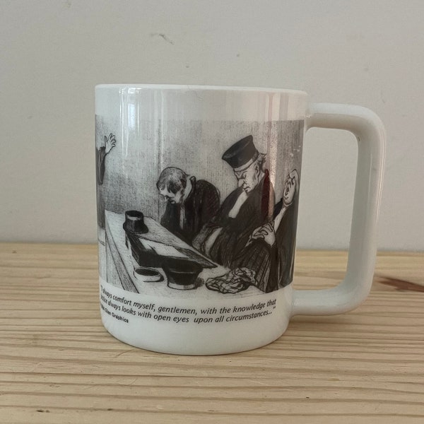 Vintage Mug Justice Law Lawyer Politics Sarcasm 1980’s Glen Graphics White Coffee Mug Justice Sees With Open Eyes