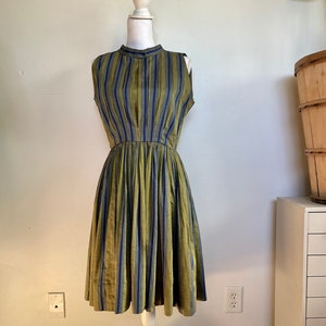 Anne Fogarty 1950’s Dress Sleeveless Pleated Full Skirt Fit and Flair