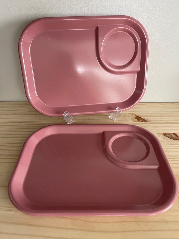 Pink Rubbermaid Lunch Trays Small Snack Plates School Soup and