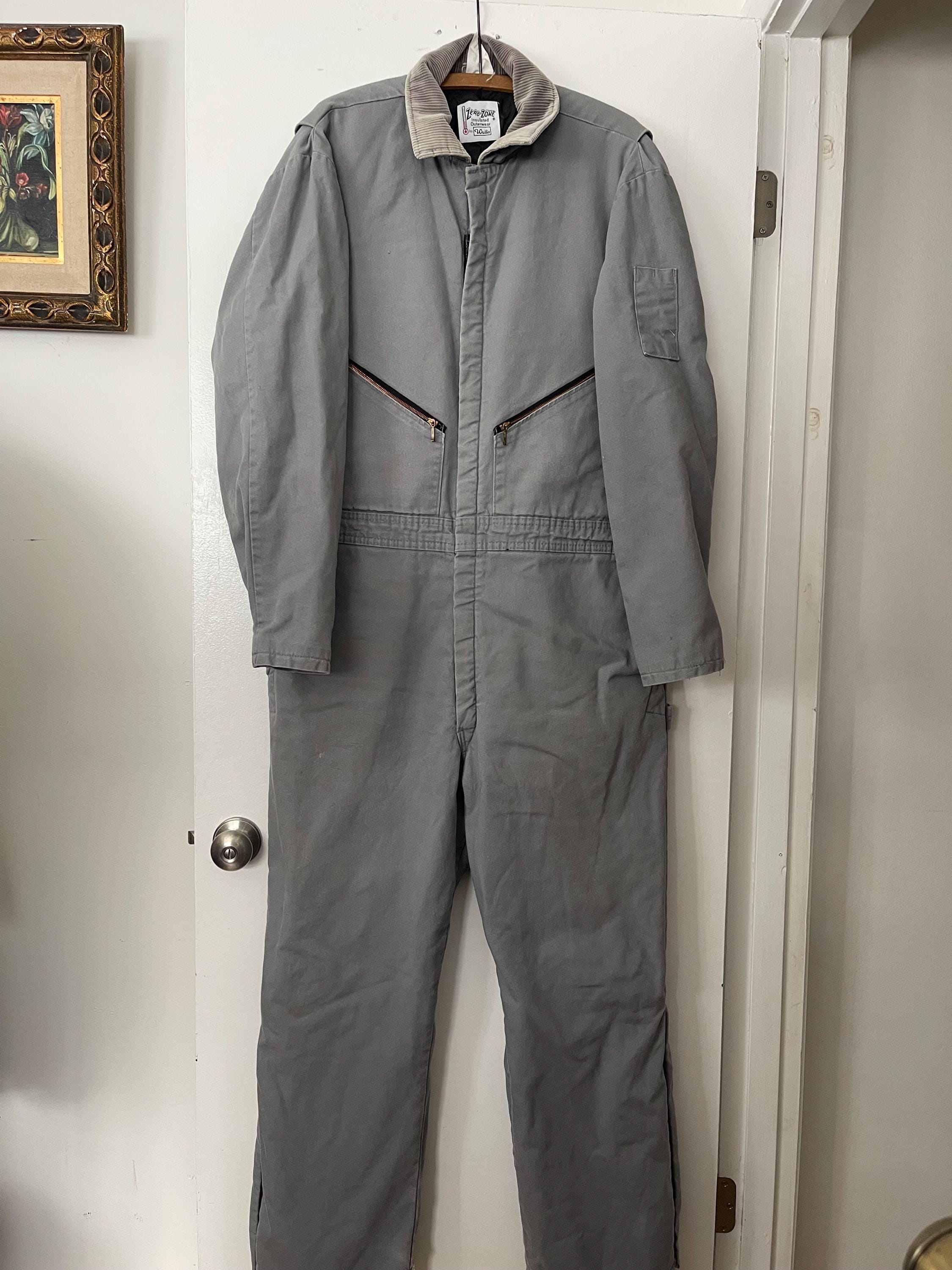 Vintage Walls Zero Zone Coveralls: Insulated Grey Work Suit (XL