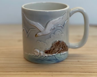 Seagull Mug Vintage Otagiri Japan Wildlife Coffee Cup Ocean Sea Beach