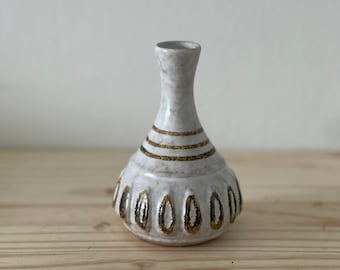 Ceramic Bud Vase MCM Brutalist Unmarked Pottery