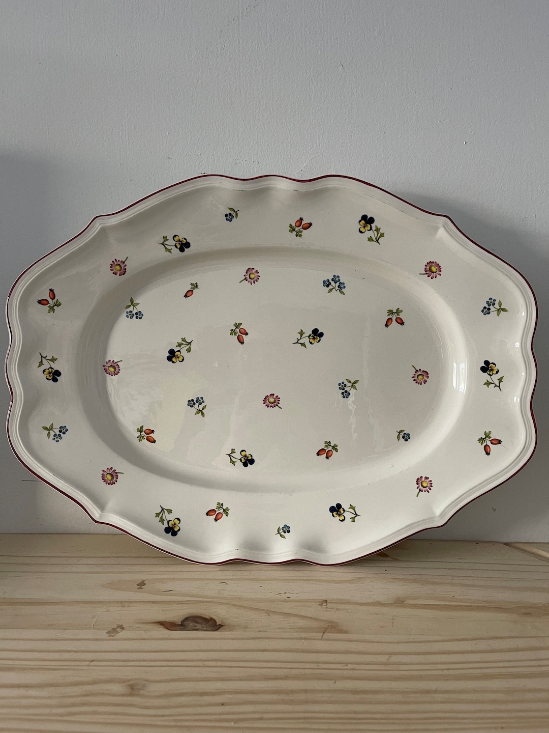Villeroy & Boch Petite Fleur Serving Platter: 17" Oval Floral Calico ...