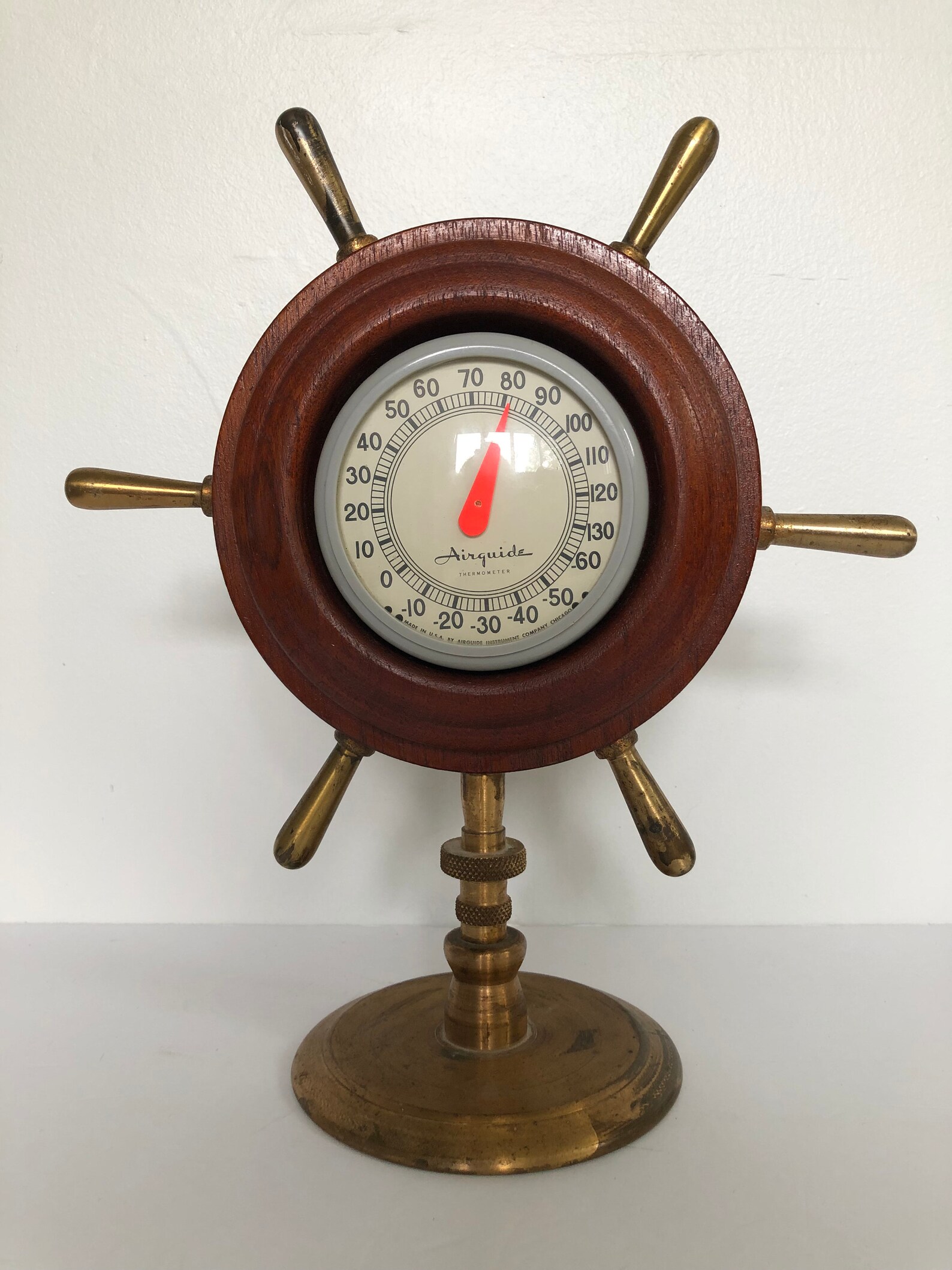 Ships Helm Thermometer Vintage Temperature Gauge Airguide Etsy