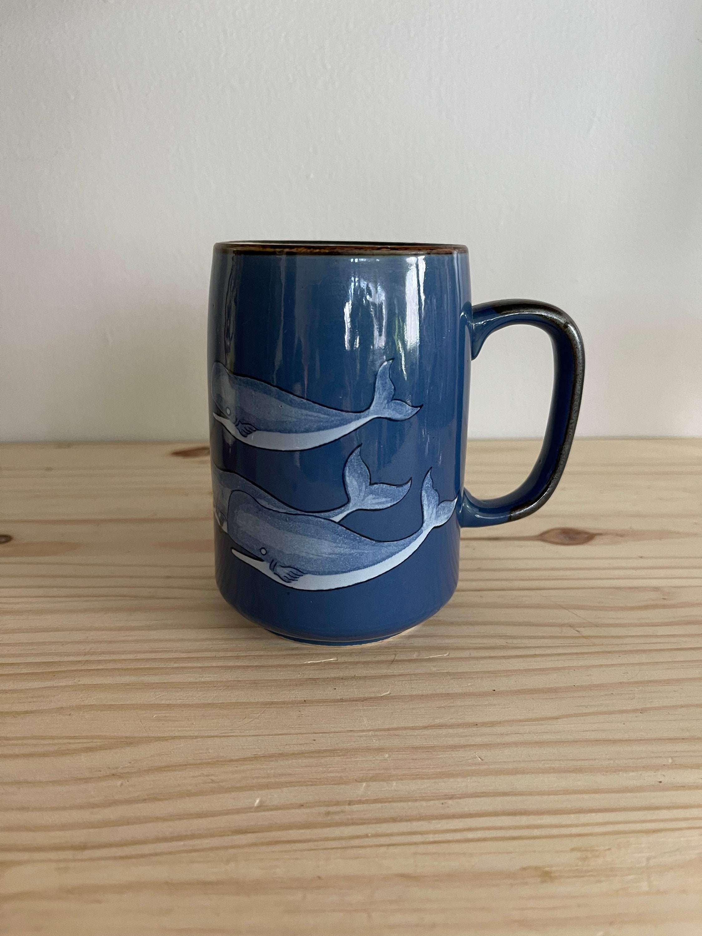 Whale Coffee Mug Vintage Otagiri Japan Belugas White Blue Whale Coffee Mug Vintage Otagiri Japan Belugas White Blue