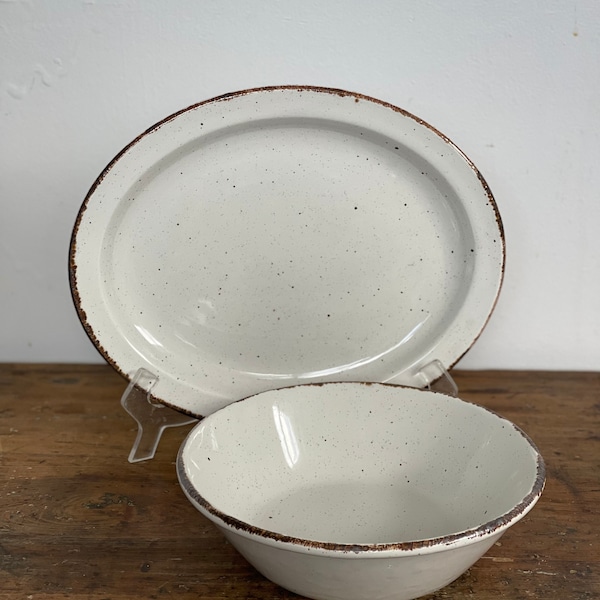 Serving Bowl OR Platter Choice Creation by MIDWINTER Ltd Stonehenge Dinnerware White on White Made in England Heirloom Stoneware