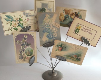 Easter Postcard Collection 2 Victorian Edwardian Paper Ephemera Mail Easter Spring Greetings Chick Cross Daffodil