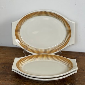 Paul McCobb Radiant design for Jackson China Serving Platter and Plate Three Piece Set