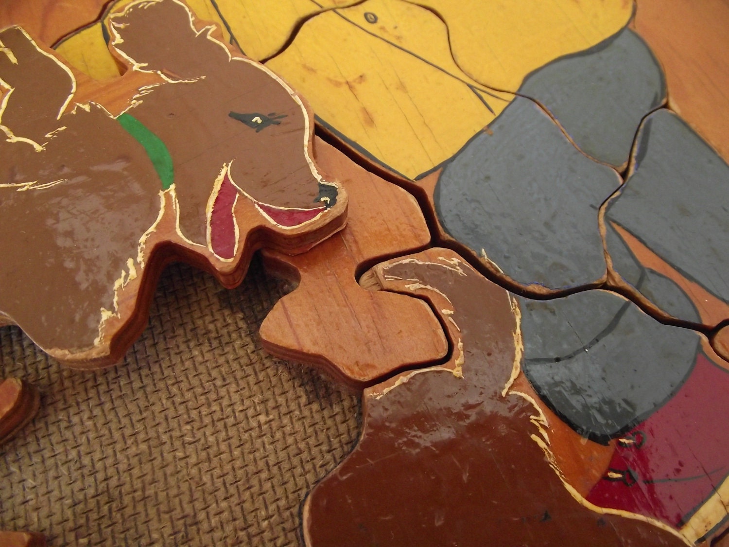 Three Vintage Wood Puzzles Instant Collection Kids Room Decor Etsy