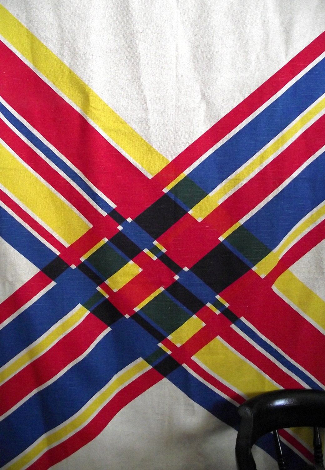 Mid Century Art Fabric HUGE Canvas Printed Panel 80 X 53 Etsy