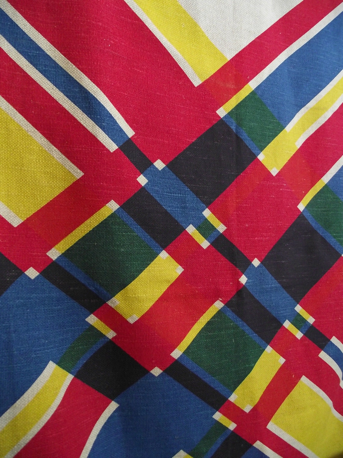 Mid Century Art Fabric HUGE Canvas Printed Panel 80 X 53 Etsy