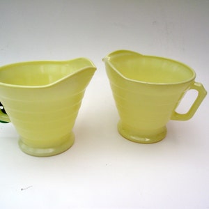 Moderntone Sunny Yellow Creamer Kitchen Decor Platonite Fired On Milkglass