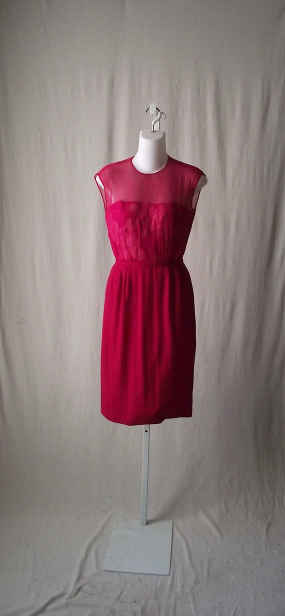 1950s Wool Suit Illusion Bodice Dress with Croppe… - image 3