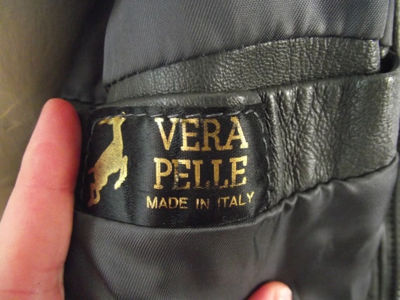 1980s Grey Fine Leather MOTO Jacket Zip Vera Pell… - image 4