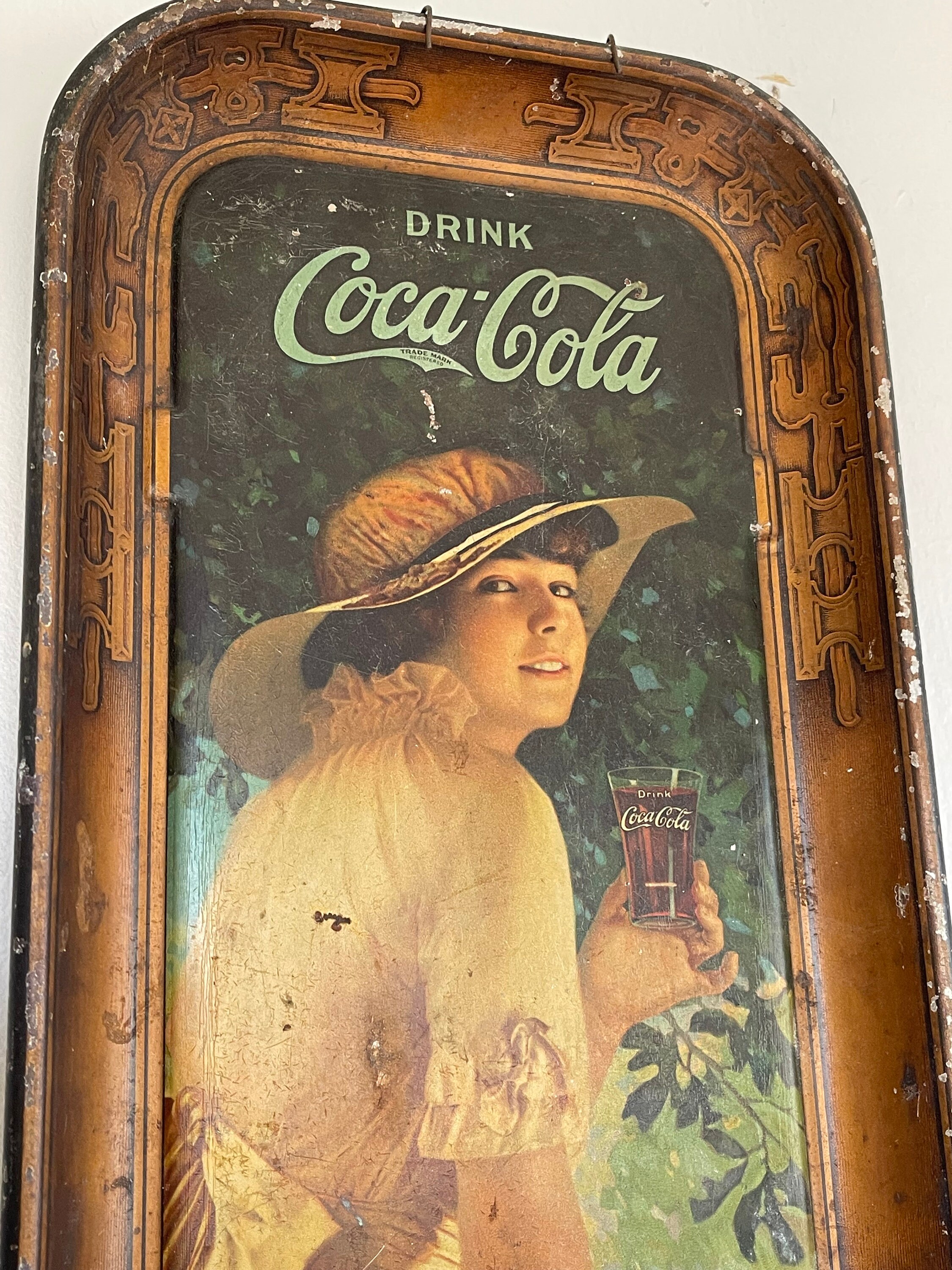 Vintage 1910s Coca Cola Metal Advertising Tray: Elaine WW1 Era - Etsy