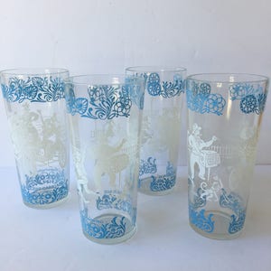 Horseless Carriage Model T Blue and White Drinking Glasses Set of Four Bild 7