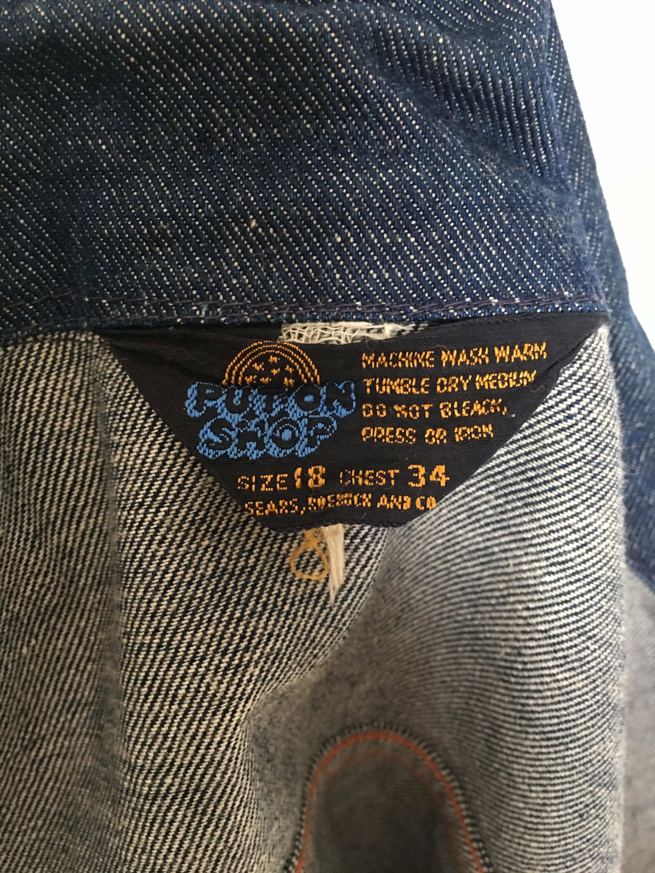 Dark Denim Jacket 1970s Put on Shop Sears Size 18 | Etsy