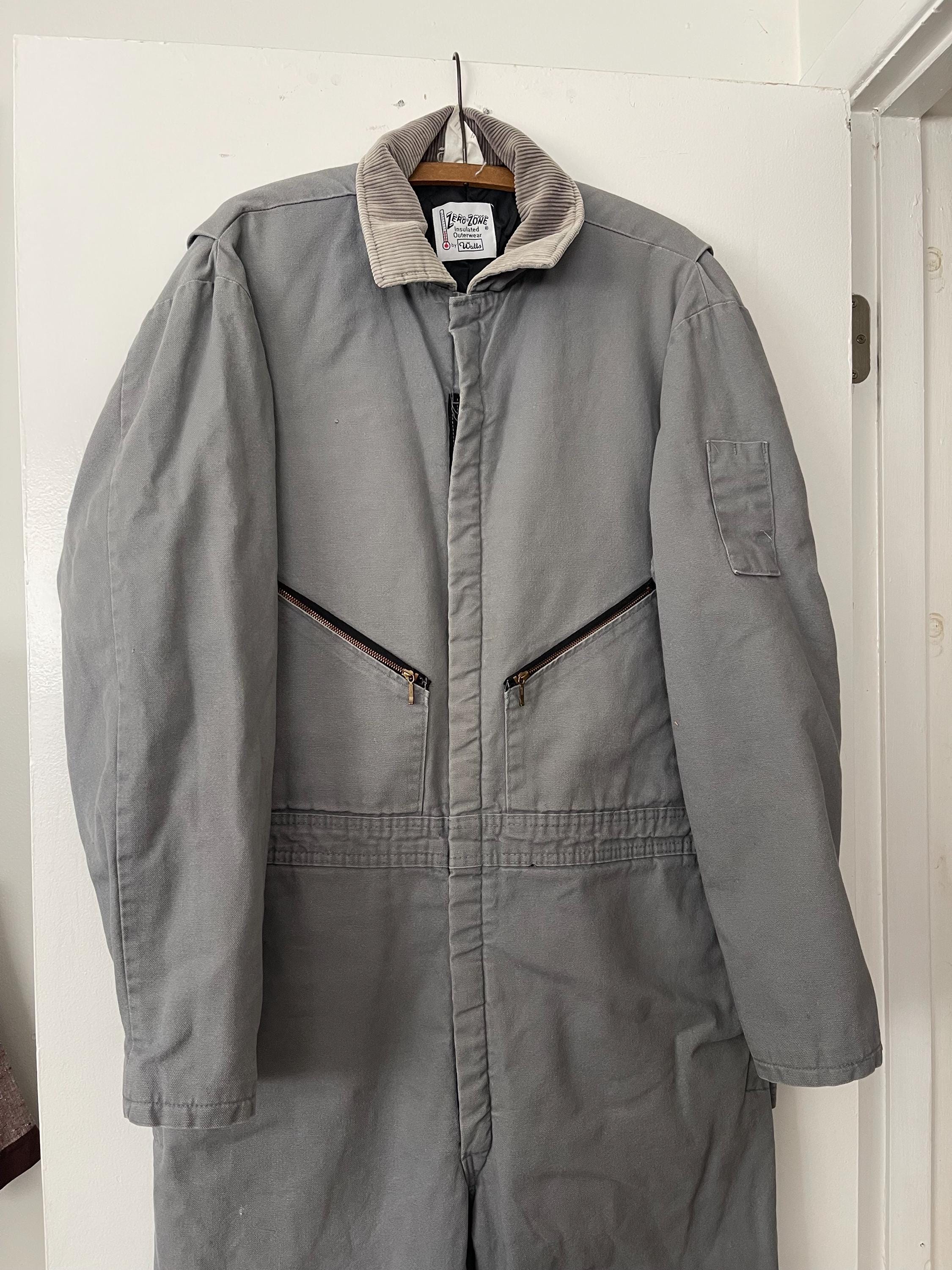 Vintage Walls Zero Zone Coveralls: Insulated Grey Work Suit (XL 