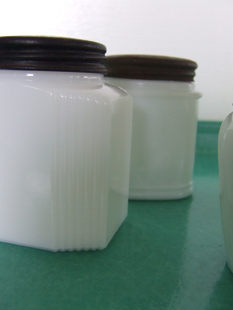 Antique Milk Glass Cold Cream Jars White Instant Vintage Etsy