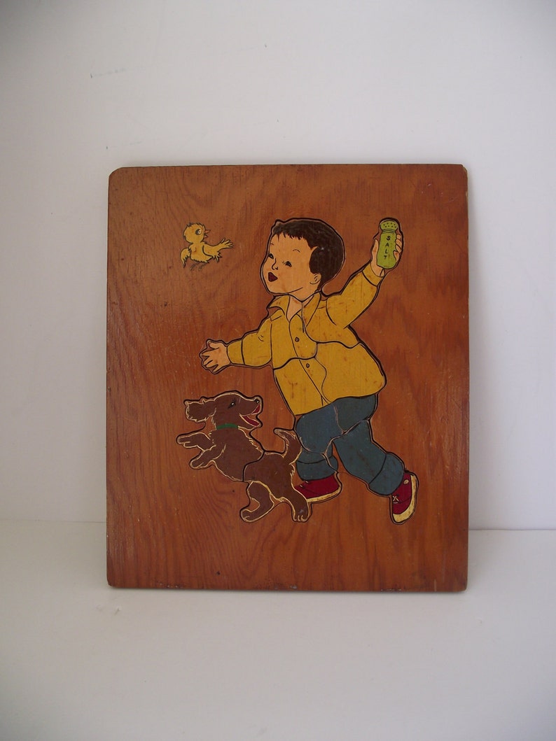 Three Vintage Wood Puzzles Instant Collection Kids Room Decor Etsy