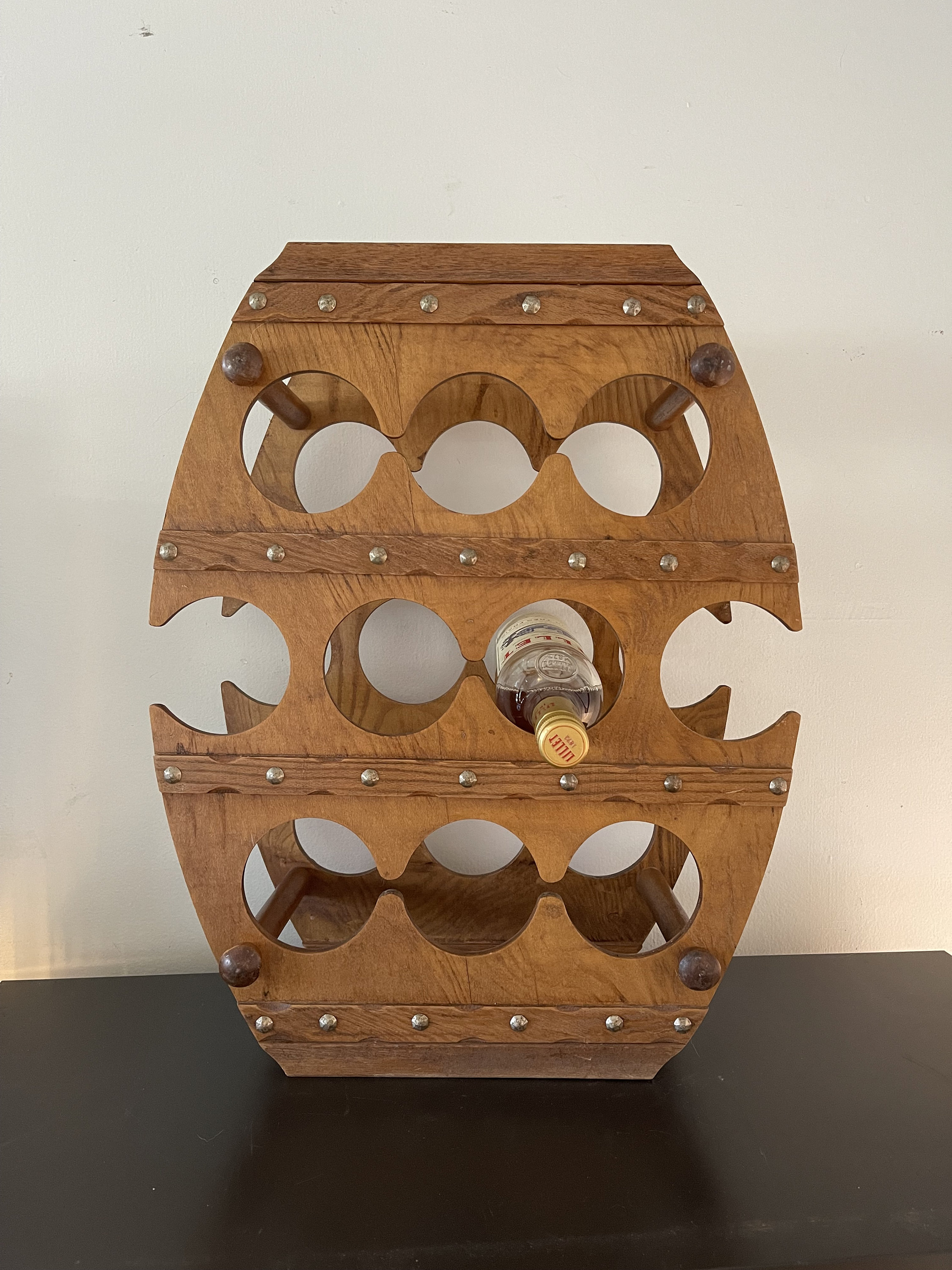 Barrel Shaped Bottle Holder Wine Rack Retro Rustic Beer Keg Man