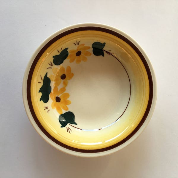 Brown Eyed Susan Sauce Dessert Bowl 5 1/2 Inch 1940's 1950's Dinnerware Replacement Vernon Kilns Montecito